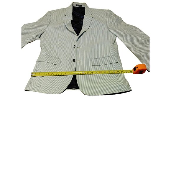 Mens navy blue LINEA UOMO blazer 2 pieces sport suit coat wool two 34W 30L - Picture 12 of 16